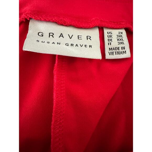 Susan Graver Regular LK Luxe Pull-On Pants with Pockets Cherry Splash 2X - Picture 9 of 9